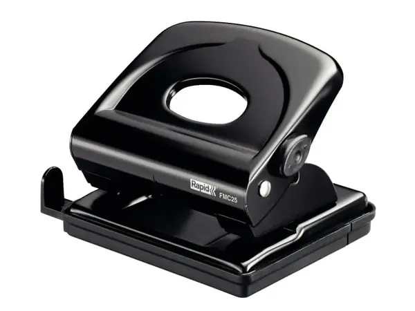 Perforator negru metalic 2 perforatii 25 coli Rapid Perforator negru metalic 2 perforatii 25 coli Rapid