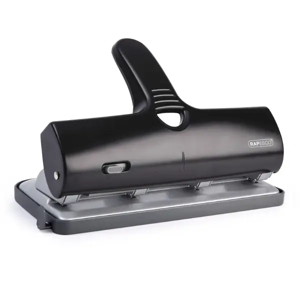 Perforator negru metalic 4 perforatii 40 coli Rapesco ALU Perforator negru metalic 4 perforatii 40 coli Rapesco ALU