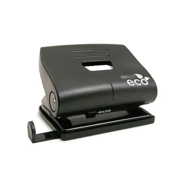 Perforator negru plastic 2 perforatii 22 coli Rapesco Perforator negru plastic 2 perforatii 22 coli Rapesco