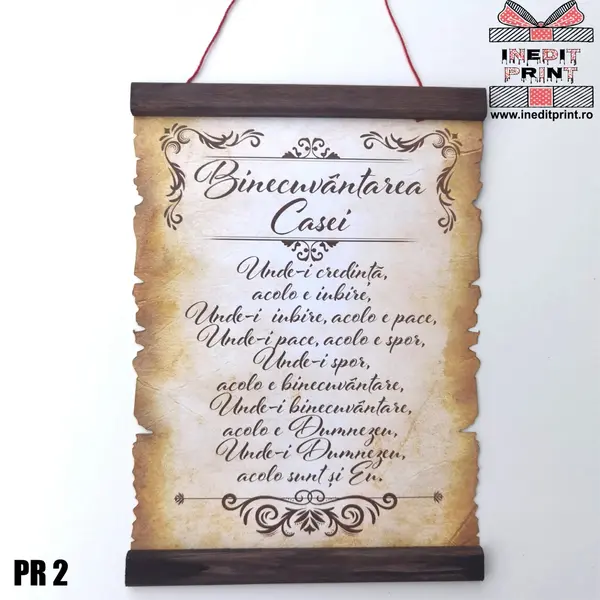 Pergament Binecuvantarea Casei PR2