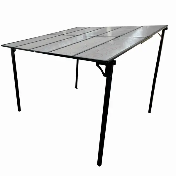 Pergola pentru terasa/gradina din otel si aluminiu KLUGMEISTER KJF4133, dimensiuni 300x300x250/190 cm, culoare gri
