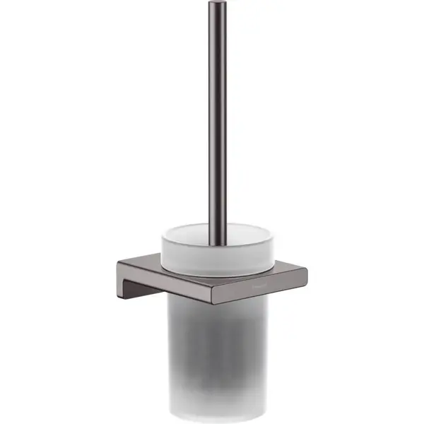 Perie cu suport pentru vasul de toaleta culoare negru periat Hansgrohe AddStoris 41752340