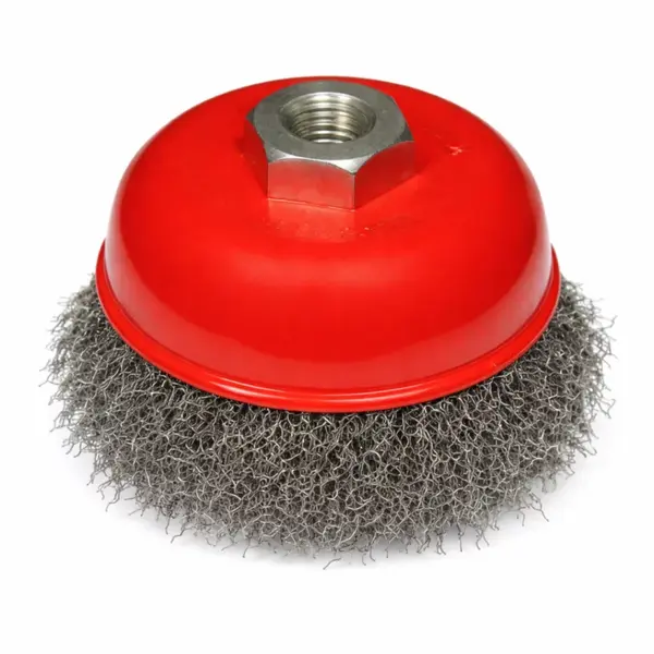 Perie cupa de sarma cu fir crimpat de 85 mm - pentru Curatare si Polizare