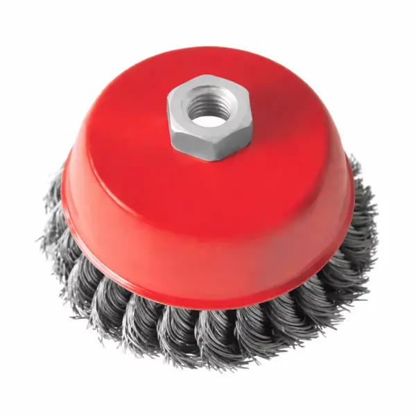 Perie cupa din sarma cu fir rasucit, 85mm - pentru curatare si slefuire metalica