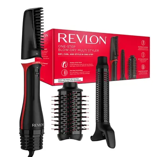 Perie de coafat multifunctionala REVLON One-Step Blow-Dry Multi Styler RVDR5333E, 3 capete detasabile, 4 trepte temperatura, pentru toate tipurile si lungimile de par