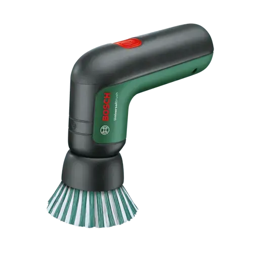 Perie de curatare pe acumulator Bosch Universal Brush 06033E0000, 3.6 V, 1.5 Ah, 215 RPM, IPX5, perie aspra, perie detalii, suport pentru laveta, laveta neabraziva, laveta abraziva, cablu microUSB