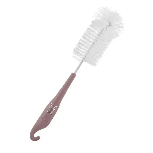 Perie de curatat biberoane Lorelli, tetine si cani, 28 cm, patrunde in spatiile greu accesibile, Plastic, B1896, Blush Pink