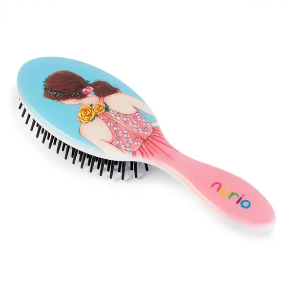 Perie de Par pentru Copii cu Fetita Albastru 16.5 cm - Nurio