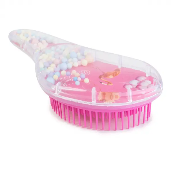 Perie de Par pentru Descalcirea Parului cu Bilute si Desen Flamingo 15 cm - Nurio