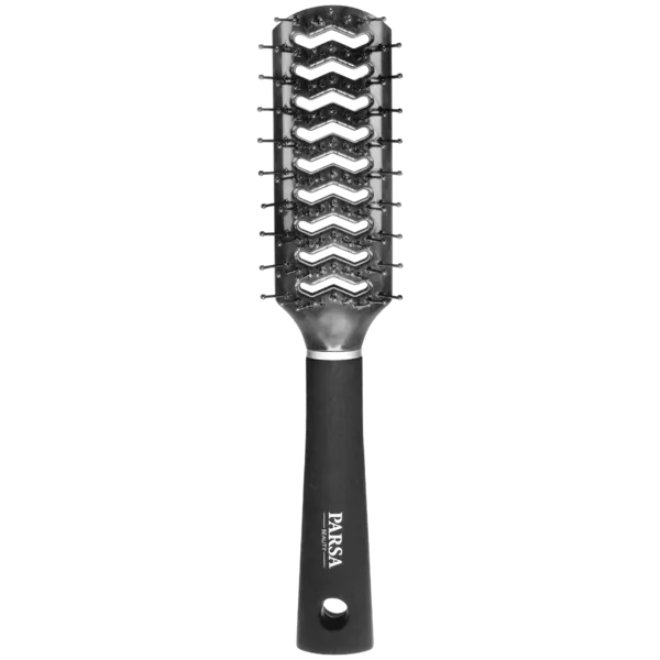 Perie de par pentru fohn cu peri din plastic Trend Line Negru, 1 bucata, Parsa Beauty