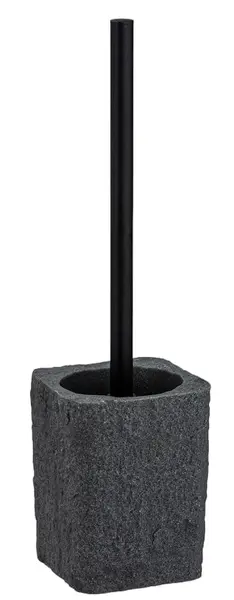 Perie de toaletă Wenko - Villata, 11,2 x 37 x 10 cm, gri