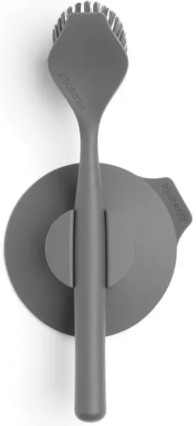 Perie de vase cu suport tip ventuză Brabantia - SinkSide Dark Grey, gri