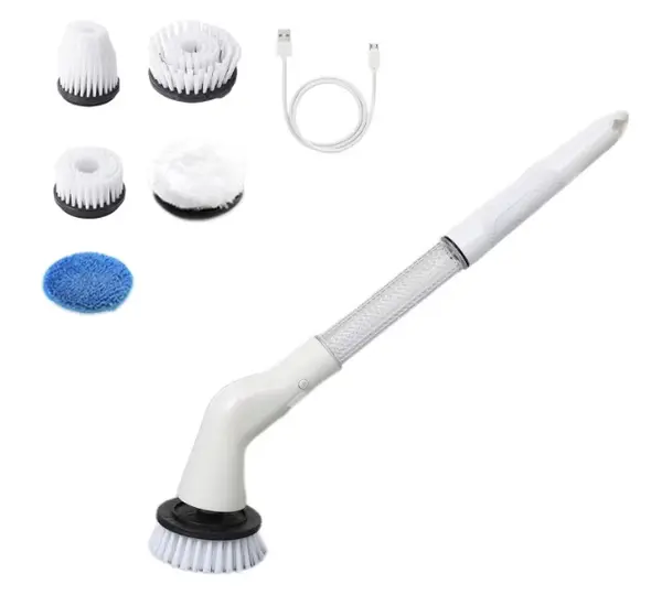 Perie electrica de curatare 5 capete interschimbabile alb 50cm