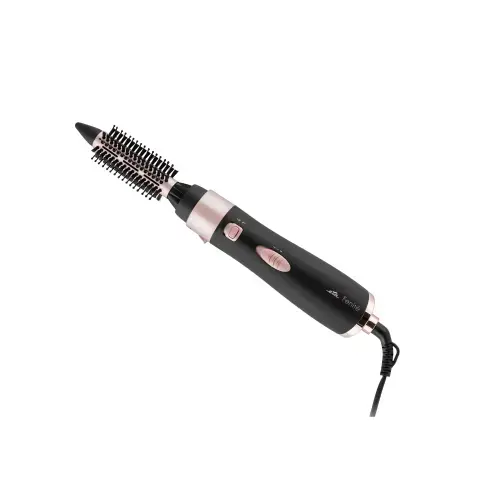 Perie ondulatoare cu aer cald si ionizare ETA Fenite 5321 90010, black edition, 1000 W, 6 accesorii (Negru/Roz)