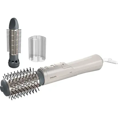 Perie rotativa cu aer cald Philips Seria 7000 BHA710/00, 1000W, ingrijire cu ioni, 2 accesorii, setare temperatura de ingrijire si aer rece, peri naturali, invelis ceramic din turmalina, Alb
