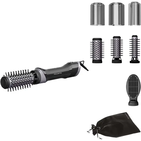 Perie rotativa cu aer cald Rowenta Brush Activ UB9534F0, 1000W, 2 trepte de viteza temperatura, 2 perii rotative 40 50mm, 1 perie de 30 mm, 1 perie