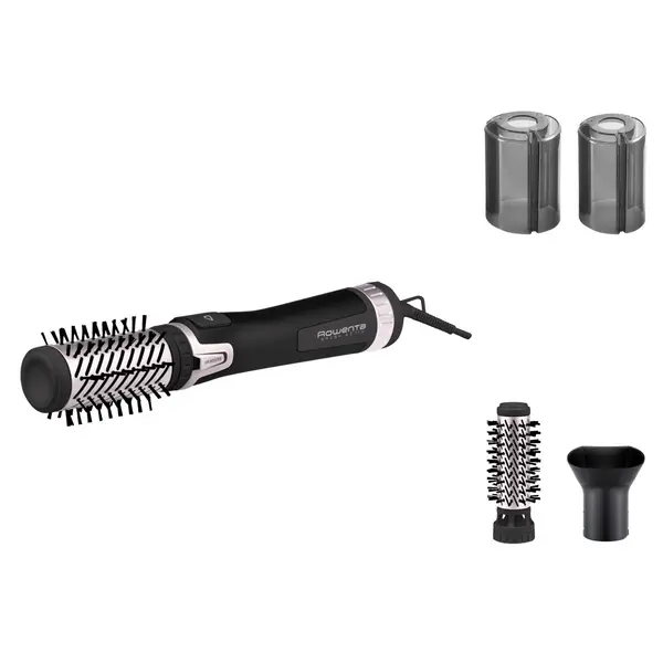 Perie rotativa Rowenta Brush Activ' Dry & Style CF9550F0 1000 W generator de ioni jet de aer rece inel de agatare negru