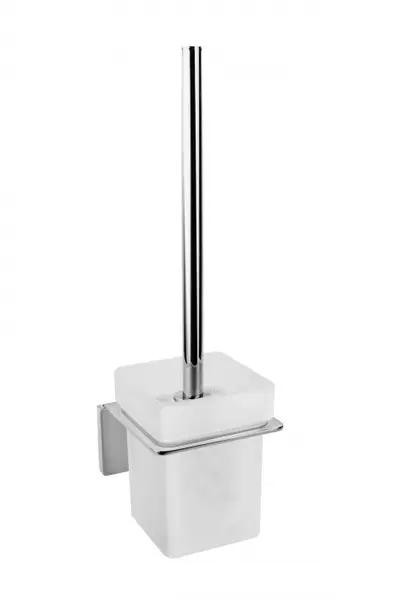 Perie wc cu suport sticla mata, finisaj crom, Piazza FDesign