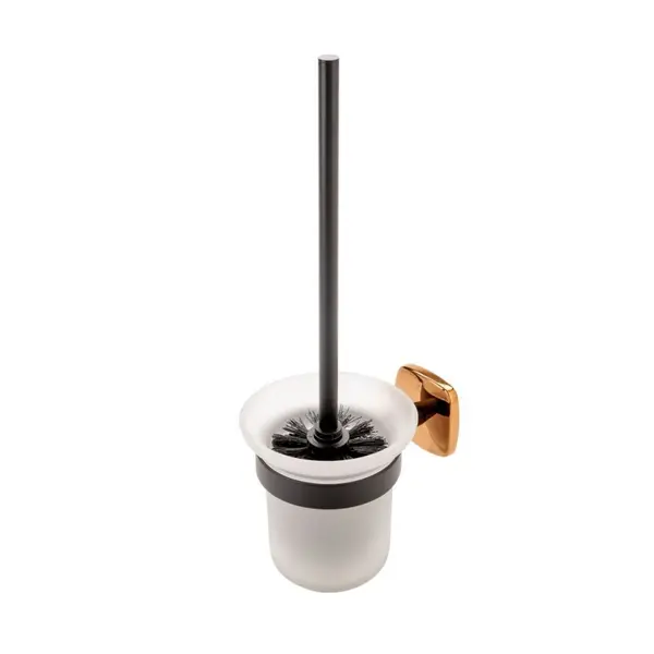 Perie wc FDesign Merida, negru mat rose gold lucios