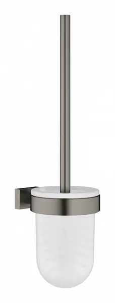 Perie WC Grohe Essentials Cube 40513AL1, suport perie, fixare ascunsa, sticla, metal, mat, Hard Graphite