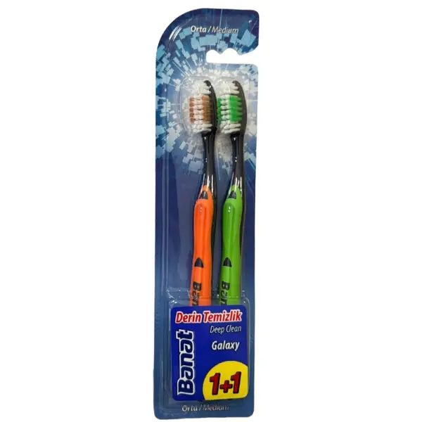 Periuta de Dinti Banat Deep Clean Galaxy Medium, 2 Bucati