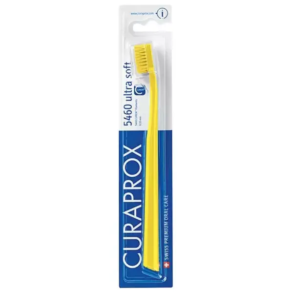 Periuta de Dinti, Curaprox, 5460, Ortho Ultra Soft, pentru Curatarea Aparatului Dentar, Peri Foarte Moi, Culoare Galbena