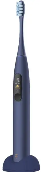 Periuta de dinti electrica Oclean X Pro Smart Sonic, 42.000 vibratii/min, Inteligenta artificiala, Bluetooth, Senzor presiune, Cronometru, Touch screen color, 4 Moduri, 32 Intensitati (Albastru)