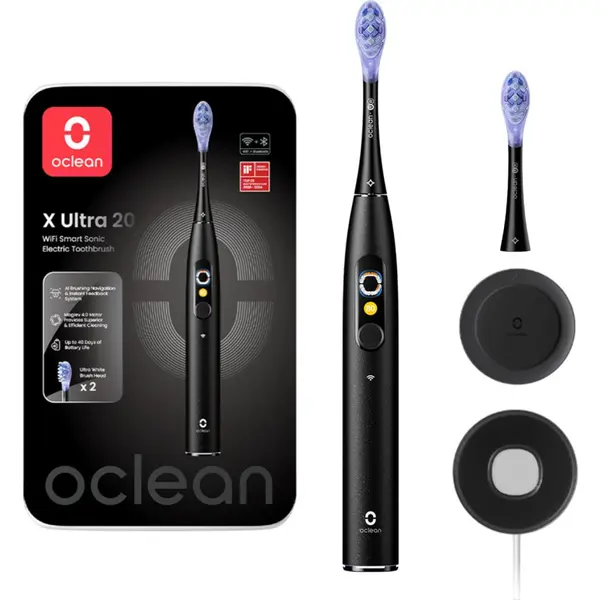Periuță de dinți electrică Oclean – X Ultra 20, 2 capete, neagră