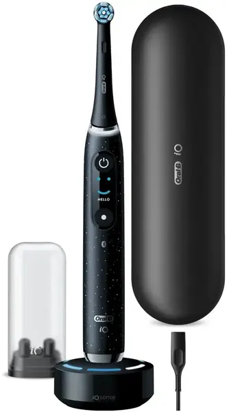 Periuta de dinti electrica Oral-B iO Series 10, Bluetooth, Curatare 3D, Inteligenta artificiala, 7 moduri (Negru)