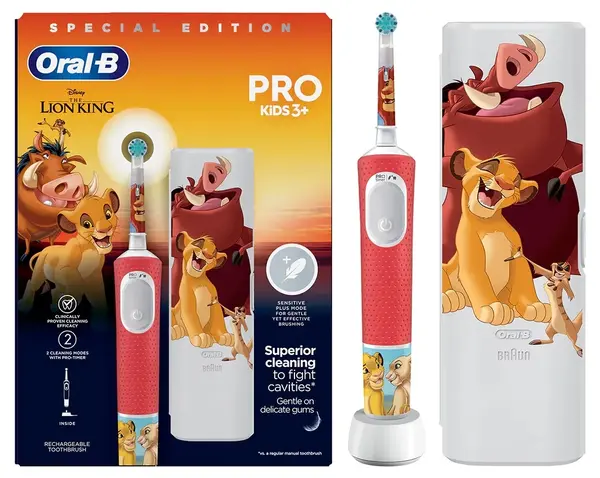 Periuță de dinți electrică Oral-B – Pro Kids, 1 duză, The Lion King
