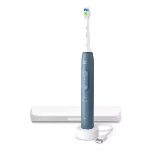 Periuta de dinti electrica Philips HX4043/48, 2 viteze, 2 moduri periaj, Timer, 31000 miscari/minut, Husa calatorie (Albastru)