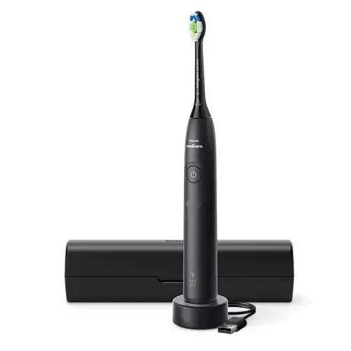 Periuta de dinti electrica Philips Seria 5300 HX7101/02, 2 viteze, 62.000 miscari/minut, Husa calatorie (Negru)