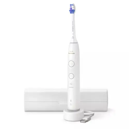 Periuta de dinti electrica Philips Series 6100 HX7400/06, 2 moduri periaj, 3 viteze, Timer, 62000 Miscari/minut, Husa calatorie (Alb)