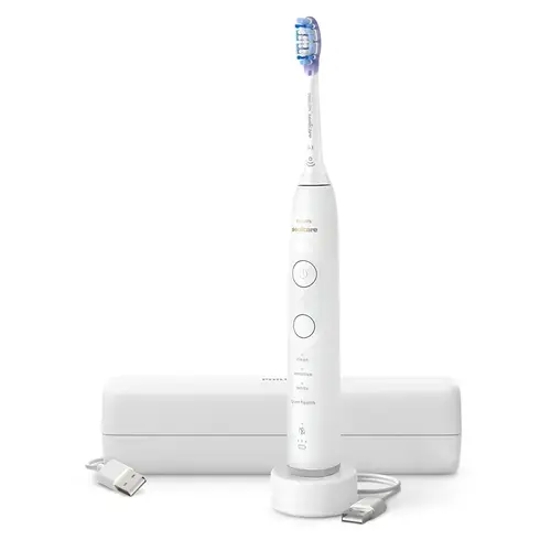 Periuta de dinti electrica Philips Series 7100 HX7420/01, 4 moduri periaj, 3 intensitati, 62.000 miscari/minut, 1 capat inclus G3 Premium Gum Care, Toc de transport cu incarcare (Alb)