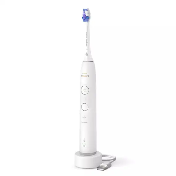 Periuta de dinti electrica Philips Sonicare 6100 HX7400/01, 62000 miscari/min, 2 moduri, 3 trepte intensitate, Alerta presiune, Memento BrushSync, Temporizator 2 min, 1 capat, Alb
