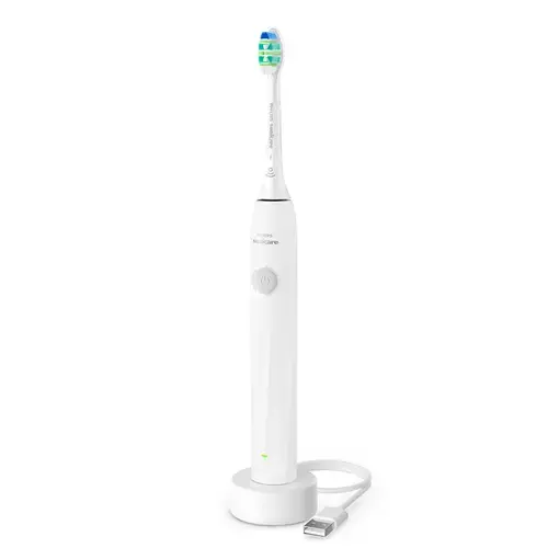Periuta de dinti electrica Philips Sonicare Seria 2100 HX4021/01, 2 viteze, 31000 miscari/minut, Indicator luminos, Timer (Alb)