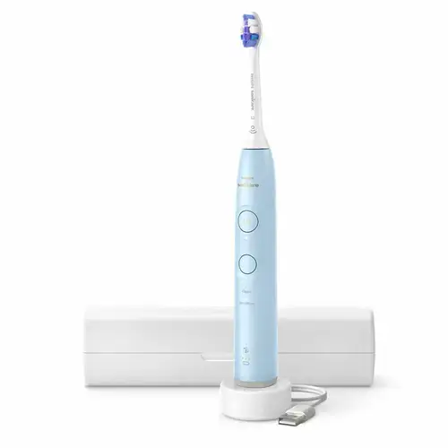 Periuta de dinti electrica Philips Sonicare Seria 6100 HX7406/02, 3 viteze, 62.000 miscari/minut, Indicator luminos (Albastru)