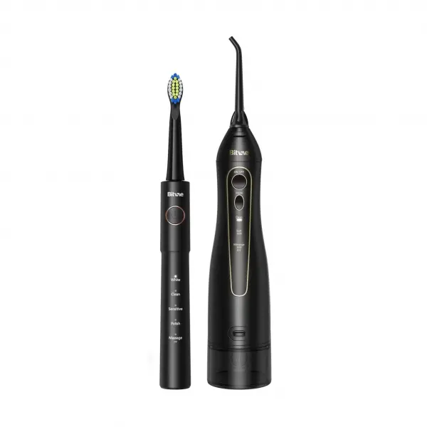 Periuta De Dinti Electrica si Irigator Bucal Bitvae E11 + F5020E, Neagra