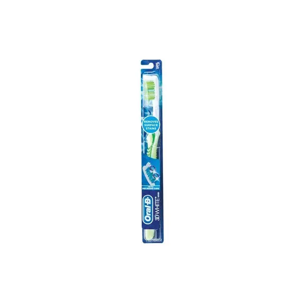 Periuta de Dinti, Oral-B, 3D White, Vivid, Efect Albirea Dintilor, Soft, Culoare Verde Deschis