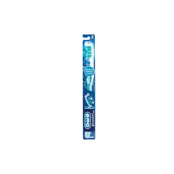 Periuta de Dinti, Oral-B, 3D White, Vivid, Efect Albirea Dintilor, Soft, Culoare Verde Inchis