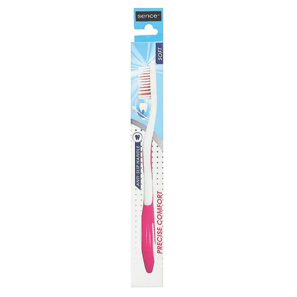 Periuta de Dinti, Sence, Precise Comfort, pentru Curatare Eficienta, Peri Moi, Culoare Roz