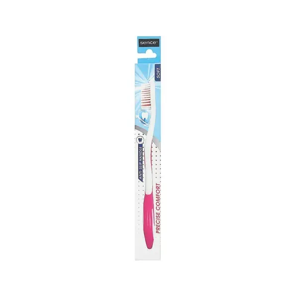 Periuta de Dinti, Sence, Precise Comfort, pentru Curatare Eficienta, Peri Moi, Culoare Roz