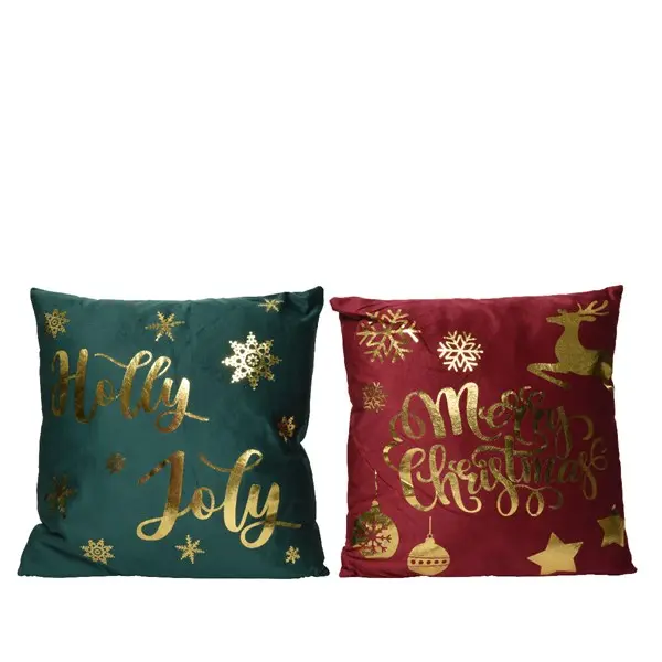 Perna - Cushion Polyester Velvet Foil Text Print - mai multe culori | Kaemingk