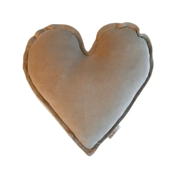 Pernă Inimă Bej, TWINDECO Velvet Heart Beige