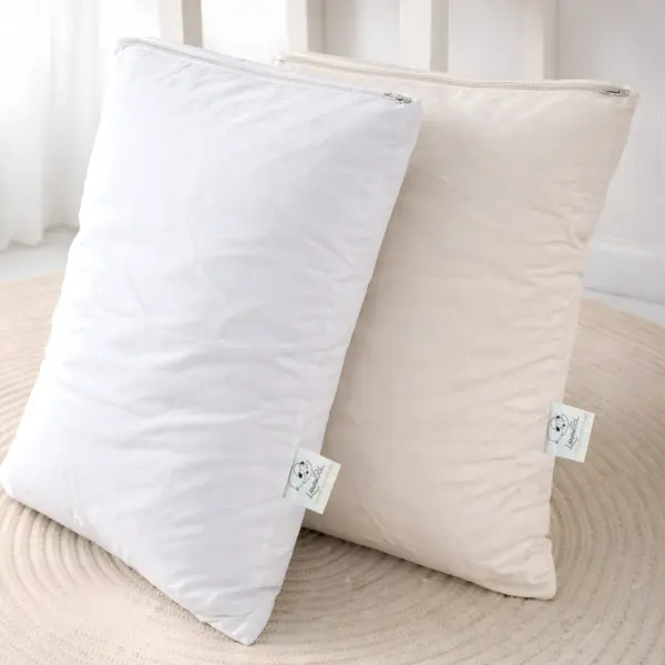 Perna Lana Merino 100% LanaWool 50x70 cm Fermitate Medie 700 g Exterior Bumbac OekoTex Clasa 1 cu Fermoar, Alb 50x70 cm, Alb, Medie 700g