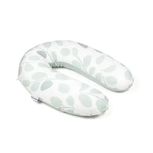 Perna mare Doomoo pentru gravide si bebelusi 3 in 1, bumbac organic Buddy Leaves Aqua Green
