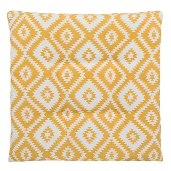 Perna pentru scaun cu imprimeu romb,galben,38x38 cm