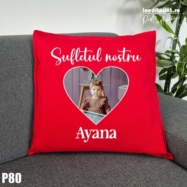 Perna Personalizata cu poza copii - P80 Rosu