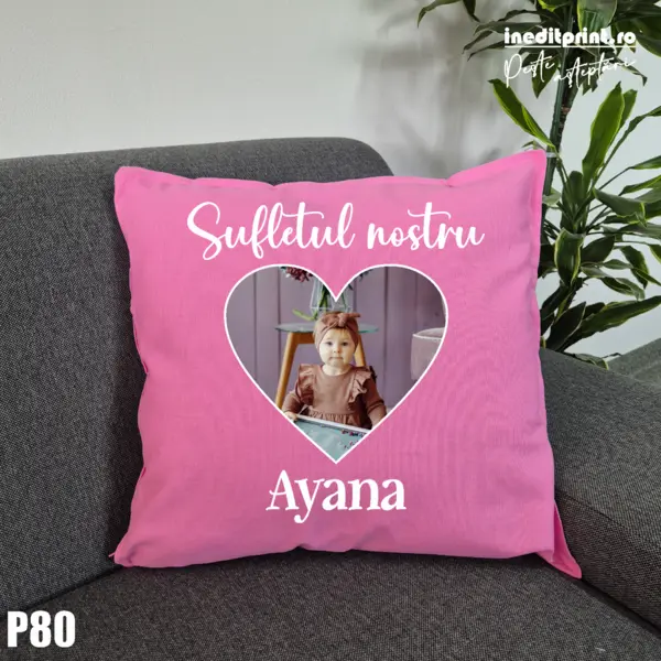 Perna Personalizata cu poza copii - P80 Roz