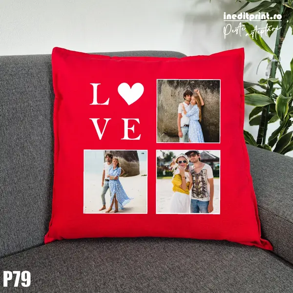 Perna Personalizata cu poze Love - P79 Rosu